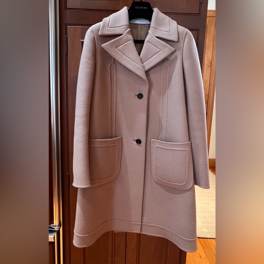 Valentino Elegant Tan Pea Coat